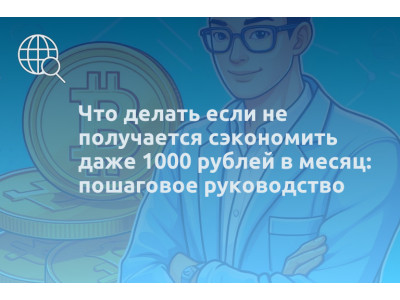 Что делать если не получается сэкономить даже 1000 рублей в месяц: пошаговое руководство