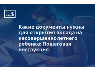 Какие документы нужны для открытия вклада на несовершеннолетнего ребенка: Пошаговая инструкция